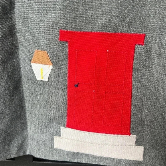 Vintage 80s toddler dress chocolate soup appliqué embroidered house shift jumper - Picture 4 of 15